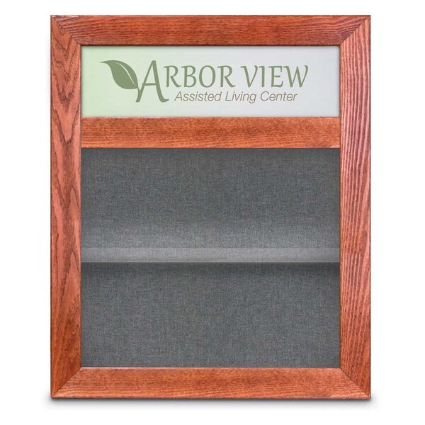 United Visual Products Outdoor Enclosed Combo Board, 42"x32", Bronze Frame/Wht Porc & Amethyst UVCB4232ODBZ-WHTPORC-AMETHY - main